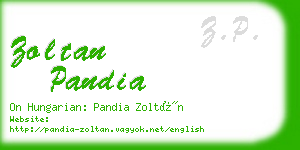 zoltan pandia business card